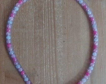 Ketting, parelsnoer roze roze wit