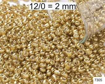 Rocailles - Perlen - metallic gold - ca. 2mm - Glas