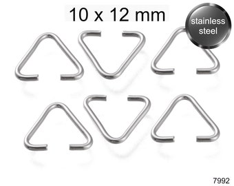 Dreiecksringe - silber - ca. 10x12mm - toll für dickere Anhänger als Aufhänger - Edelstahl