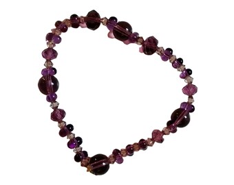 Bracelet, beaded bracelet purple