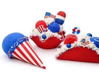 Patriotic Decor | 4th of July Faux Desserts | Independence Day