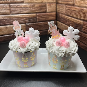 Faux Christmas Nutcracker Cupcake with Embellishments