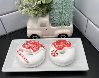 Faux Christmas Peppermint Donut | Candy Cane Decor