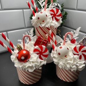 Faux Christmas Peppermint Cupcake