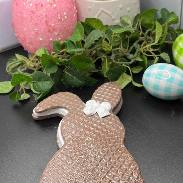 Faux Chocolate Easter/Spring Large Bunny Sandwich Cookie