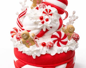 Faux Gingerbread Macaroon Cookie Display: Christmas Peppermint Decor