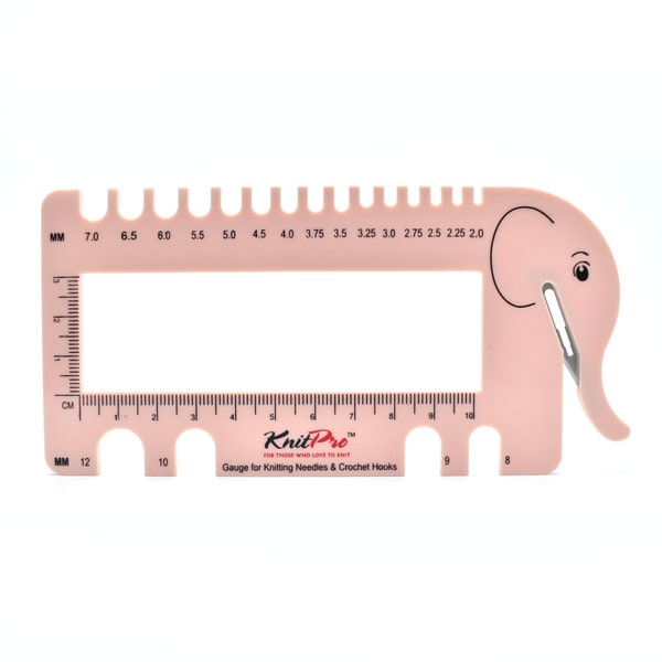 Knit Pro Gauge Ruler Elephant Design For Crocheting And Knitting