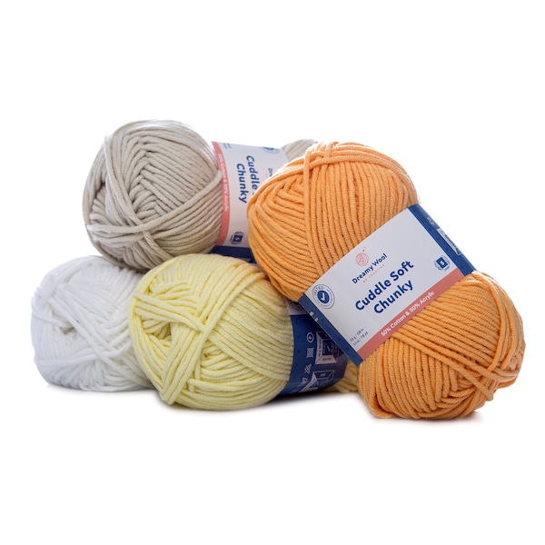 Dreamy Wool Cuddle Soft Chunky Yarn 50g - 100g/ Perfect for Baby Blankets / Minimal Fibre Sheding / Baby Yarn / Knitting Wool