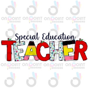 Educación Especial Profesor garabato diseño carta Sublimación PNG Imprimible DTF