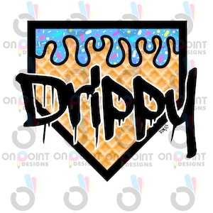 RM 13 Ice cream Baseball drip home plate Sublimation or DTF design PNG file
