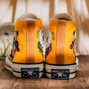 Custom Embroidered Bearbrick Converse Shoes, Converse Embroidery Bearbrick, Custom Cute Bear Embroidered Sneakers, Perfect Gift Idea