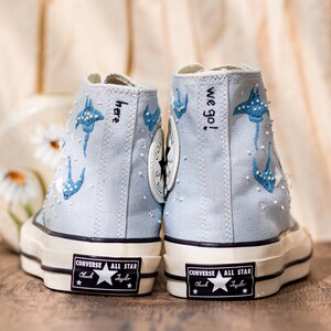 Ray Embroidered Converse Chuck Taylor 1970s: Custom Ocean Embroidery Shoes