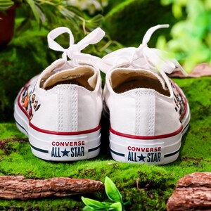 Handpainted Embroidered Converse Low Top, Converse Embroidery Cute Beagle Dog & Little Yellow Bird, Custom Animal Lovers’ Sneakers