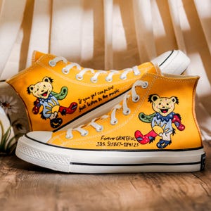 Custom Embroidered Bearbrick Converse Shoes, Converse Embroidery Bearbrick, Custom Cute Bear Embroidered Sneakers, Perfect Gift Idea