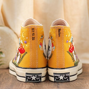 Custom Converse Chuck Taylor Mushrooms Embroidered Converse Shoes, Mushrooms Embroidered Converse Custom, Mushrooms Embroidered Sneaker