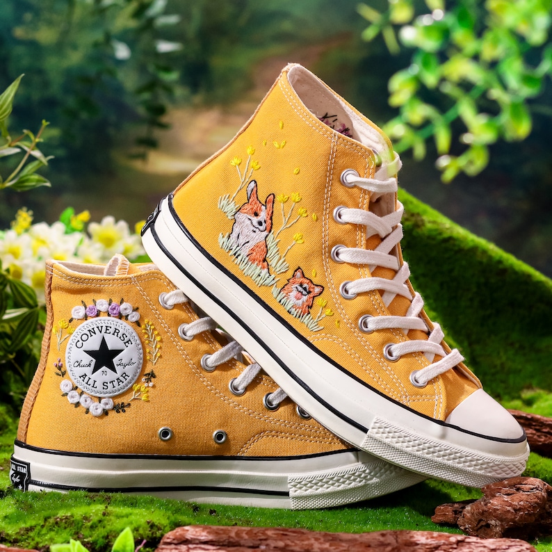 Custom Embroidered Shoes, Dog Embroidered Converse Custom, Pet Embroidered Sneaker, Cugi Embroidery Shoes, Pet Gift, Puppy Embroidered Shoes
