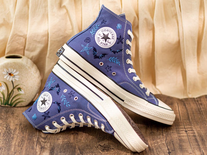 Custom Hammerhead Whale Embroidered Converse Sneakers: Orca Sea Life Shoes