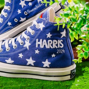 Embroidered Converse, Embroidered Star Converse, Shoes Embroidery Stars, Custom Converse Men, Custom Shoes Embroidered Stars Sneakers Gift