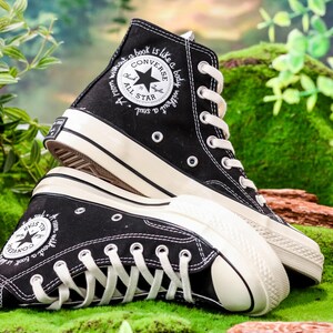 Hand-Embroidered Book & Mushroom Floral Converse,Book Embroidered Converse Shoes, Flower Embroidered Sneaker,Magical Graduation Gift for Her