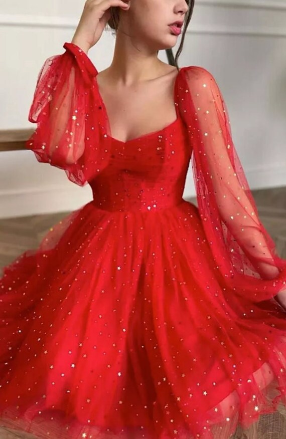 Gorgeous Star Pattern Wine Red Dress 