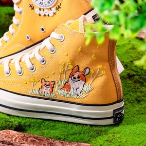 Custom Embroidered Shoes, Dog Embroidered Converse Custom, Pet Embroidered Sneaker, Cugi Embroidery Shoes, Pet Gift, Puppy Embroidered Shoes
