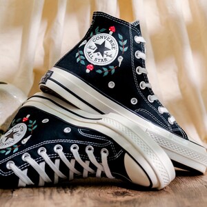 Custom Embroidery Converse, Ghost and Pumpkin Embroidered Sneaker, Ghost Embroidery Halloween Vibes Embroidered Shoes Custom, Halloween Gift