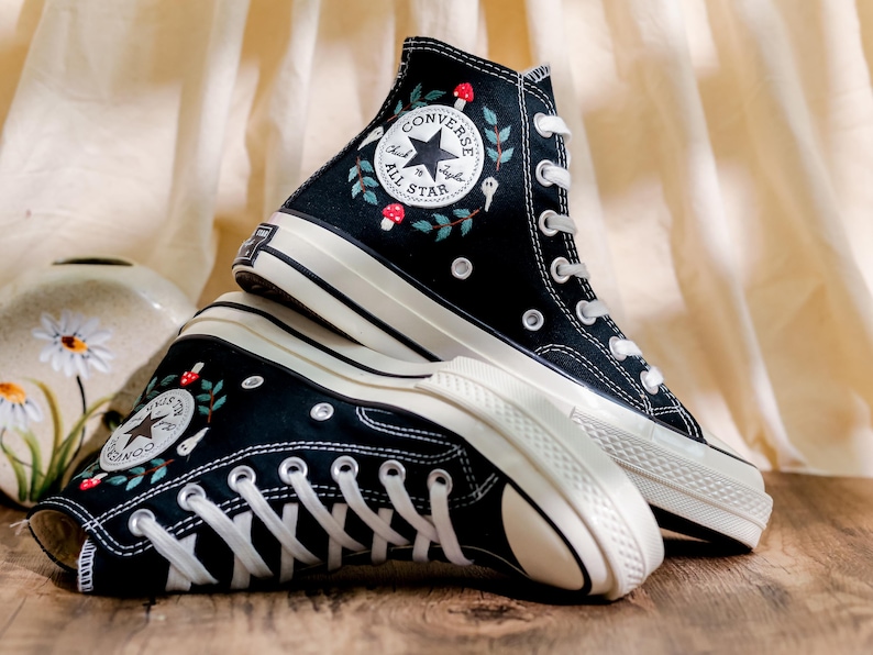 Custom Embroidery Converse, Ghost and Pumpkin Embroidered Sneaker, Ghost Embroidery Halloween Vibes Embroidered Shoes Custom, Halloween Gift