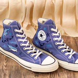 Custom Hammerhead Whale Embroidered Converse Sneakers: Orca Sea Life Shoes