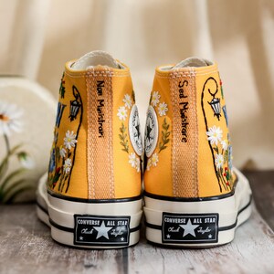 Custom Converse Chuck Taylor Embroidered Flowers & Initials, Embroidered Converse Flowers, Flower Embroidered Shoes, Birthday Gifts for Her