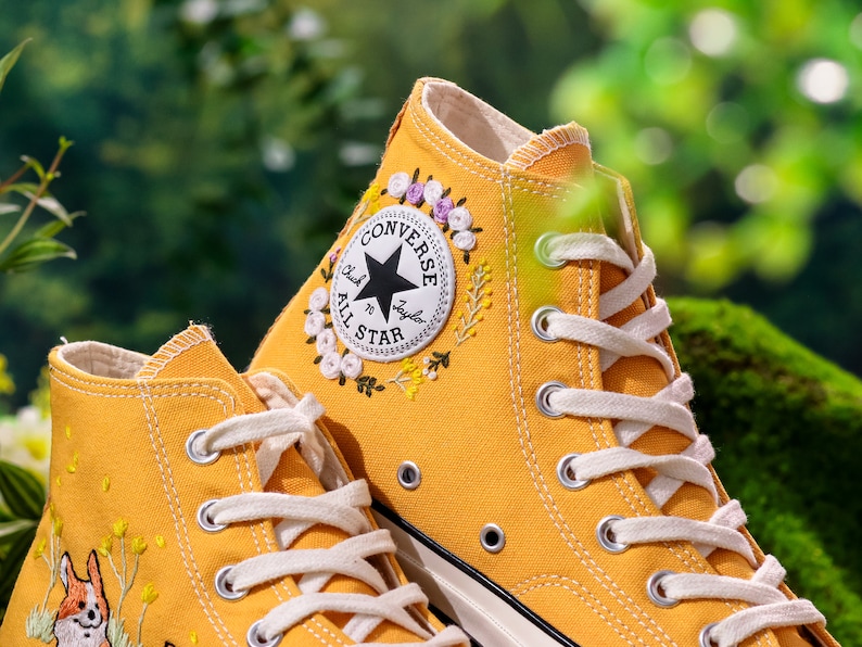 Custom Embroidered Shoes, Dog Embroidered Converse Custom, Pet Embroidered Sneaker, Cugi Embroidery Shoes, Pet Gift, Puppy Embroidered Shoes
