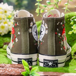 Custom Converse Chuck Taylor Mushrooms Embroidered Converse Shoes, Mushrooms Embroidered Sneakers Custom, Embroidered Mushrooms Converse