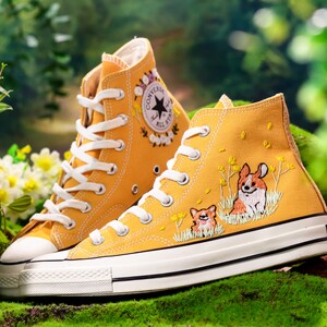 Custom Embroidered Shoes, Dog Embroidered Converse Custom, Pet Embroidered Sneaker, Cugi Embroidery Shoes, Pet Gift, Puppy Embroidered Shoes