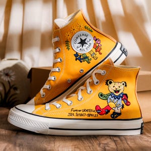 Custom Embroidered Bearbrick Converse Shoes, Converse Embroidery Bearbrick, Custom Cute Bear Embroidered Sneakers, Perfect Gift Idea