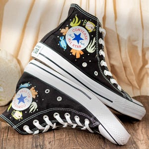 Custom Embroidered Converse Chuck Taylor Sneakers: Ocean Octopus Design