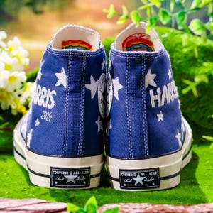 Embroidered Converse, Embroidered Star Converse, Shoes Embroidery Stars, Custom Converse Men, Custom Shoes Embroidered Stars Sneakers Gift