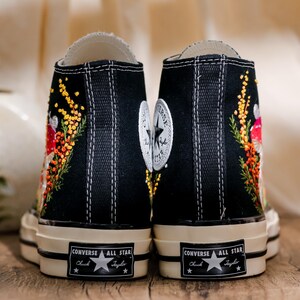 Mushroom Embroidered Converse High Tops, Mushrooms, Frog Embroidered Shoes, Converse Embroidery Mushroom, Embroidered Sneaker, Gift for Her