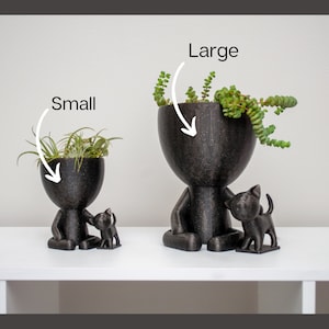 Crazy Cat Person People Planter Gift for a Cat Lover 4"H or 5.5"H  Pot Animal Planter Succulent Air Plant Holder Windowsill Tabletop Robert