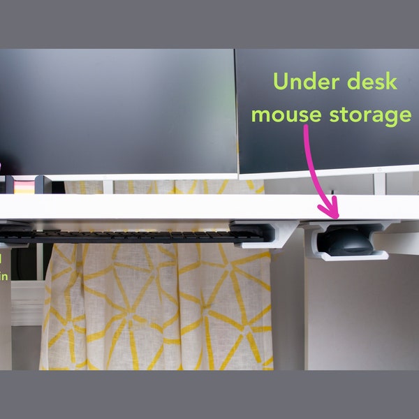 Mouse Space Saving Under Desk Mount for Mouse Sleek Minimalist Shelf Organizer Cabinet Container Holder Storage Organized