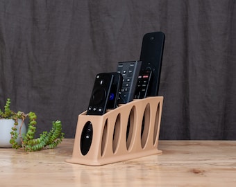Slim Remote Control Holder: 5-Pocket Scandinavian Minimalist Design