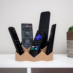 5 Pocket Modern Remote Control Holder Caddy Scandinavian Minimalist Boho Design TV Remote Organizer Remote Box Slender Gifts for Dad