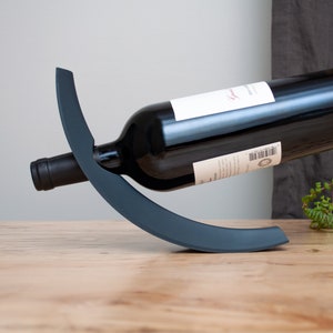 Floating Curved Wine Bottle Stand Anti-Gravity Bottle Holder Balancing Stand Zero Gravity Stand Unusual & Unique Uncommon image 1