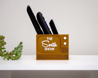 Personalized TV Remote Holder, Retro Boho Organizer