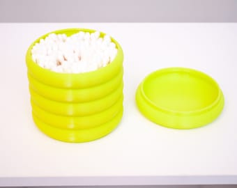 Bubble Cotton Swab Holder with Lid - Modern Vanity Storage