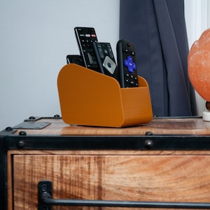 4 Pocket Remote Control Holder Caddy Scandinavian Minimalist Boho Design TV Remote Organizer Remote Box Gifts for Dad Roku Remote Holder