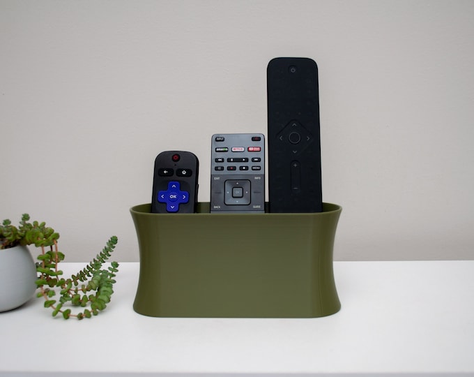 3 Pocket Sleek Remote Control Holder Caddy TV Lover Remote Control Holder TV Remote Organizer Console Remote Box Gifts for Dad Minimalist