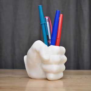 Clenched Fist Fist Bump Fist Pump Desk Organizer Pen, Pencil, Marker Faux Flower Vase Gag Gift Kitchen, Vanity, Bedroom, Entry