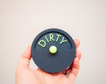 Dishwasher Magnet "Clean Dirty"  with Turn Knob