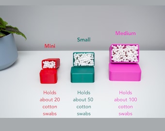 Cotton Swab Holder with Lid: Modern Bathroom Decor- 3D Printed