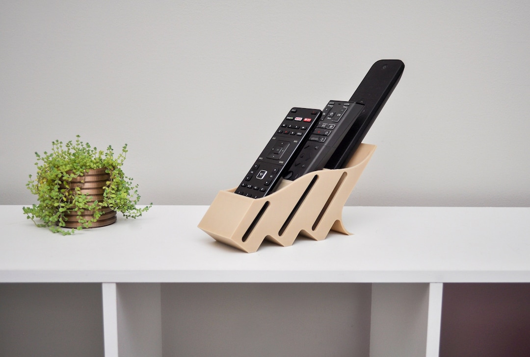 3 Pocket Remote Control Holder Caddy Contemporary Minimalist Mid