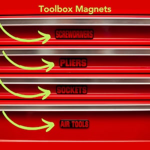 Toolbox Magnets Organization Magnetic Signs for Toolbox Label Garage Tools Organizer Cabinet Labels Unique Dad Garage Gift